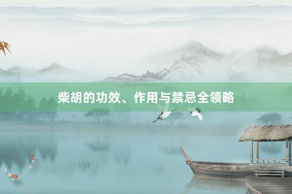 柴胡的功效、作用与禁忌全领略